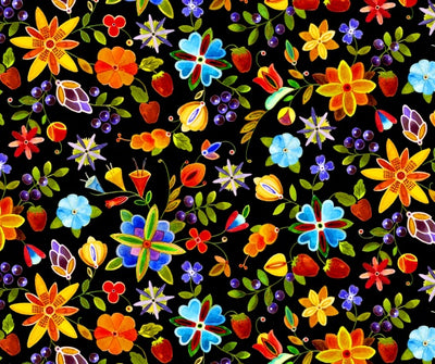 Woodland Delight 32006 - Black 100% Cotton Designer