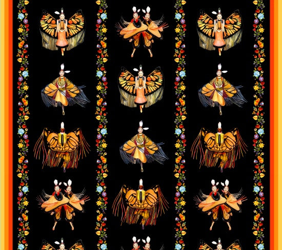 Monarch Dance stripe 32008 - Black 100% Cotton Designer