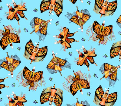 Monarch Dance 32009 - Blue 100% Cotton Designer