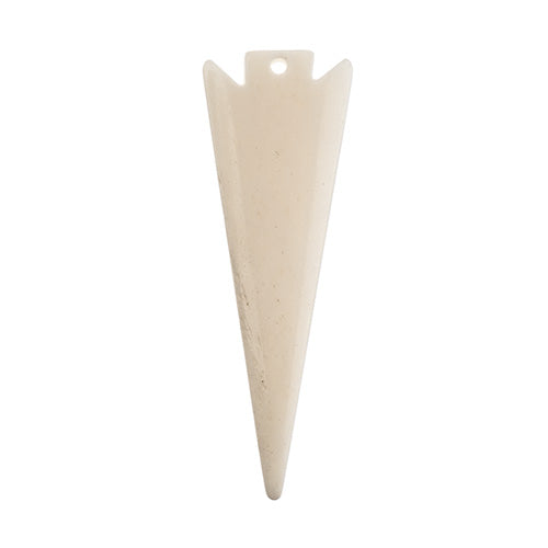 Bone Arrow Head big Pendant / 79x25mm - White
