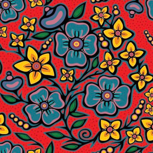 Ojibway Poppy Satin 36JTF1 - Red 100% Polyester Satin Designer