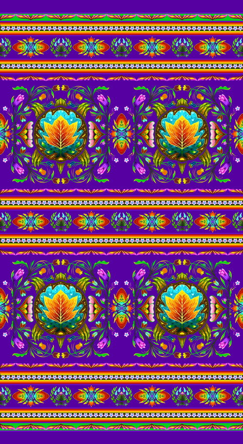 L'île de la Tortue en bande 37001 - Violet Tissu 100% coton designer