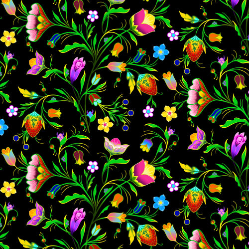 L'île de la Tortue 37002 - Noir Tissu 100% coton designer