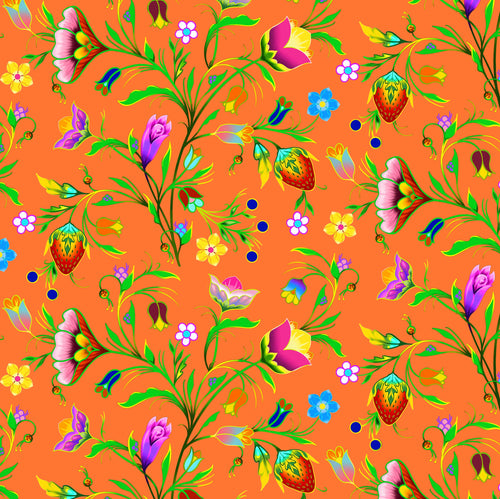 L'île de la Tortue 37002 - Orange Tissu 100% coton designer