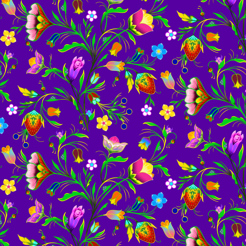 Turtle Island 37002 - Purple 100% Cotton Designer