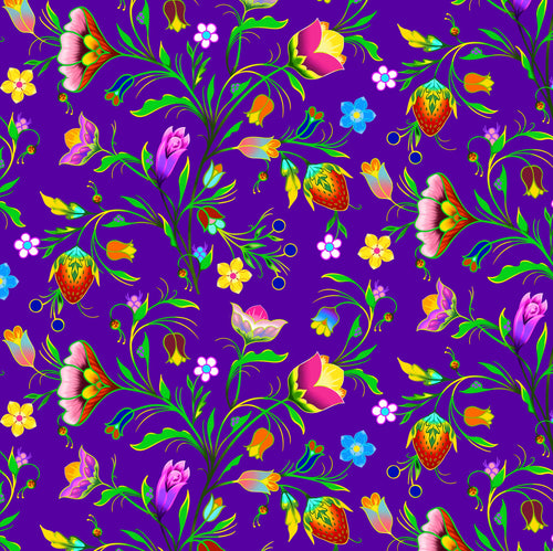 L'île de la Tortue 37002 - Violet Tissu 100% coton designer