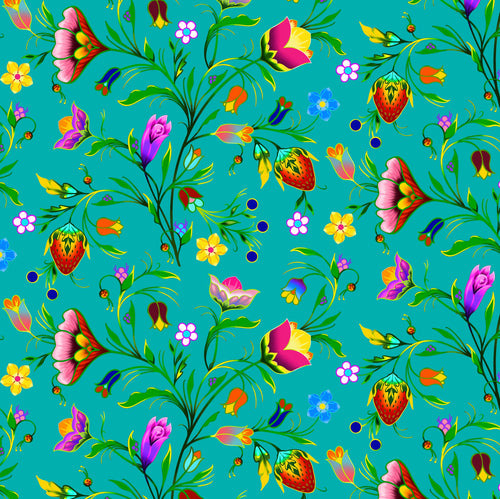 L'île de la Tortue 37002 - Turquoise Tissu 100% coton designer