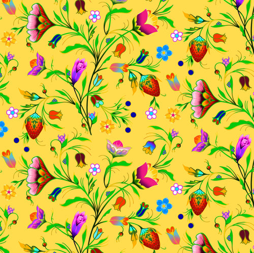 L'île de la Tortue 37002 - Jaune Tissu 100% coton designer