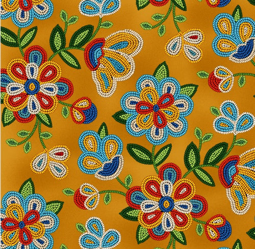 Beaded Floral 449 - Moosehide 100% Cotton Designer