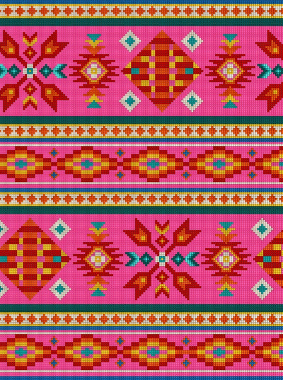 Beaded Stripes 450 - Pink 100% Cotton Designer