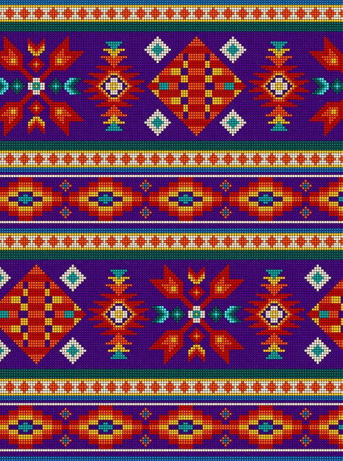 Beaded Stripes 450 - Purple 100% Cotton Designer