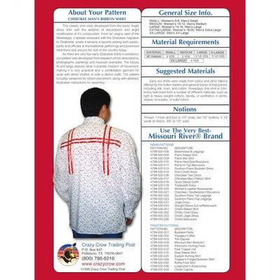 Cherokee Ribbon Shirt Pattern - Missouri River