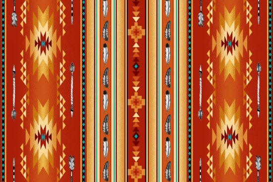 Arrow Feather Stripe 530 - Terracotta 100% Cotton Designer