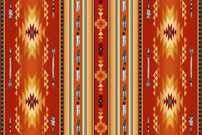 Arrow Feather Stripe 530 - Terracotta 100% Cotton Designer