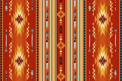 Arrow Feather Stripe 530 - Terracotta 100% Cotton Designer