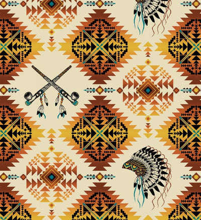 Headdress and Pipe 531 - Gold 100% Cotton Designer