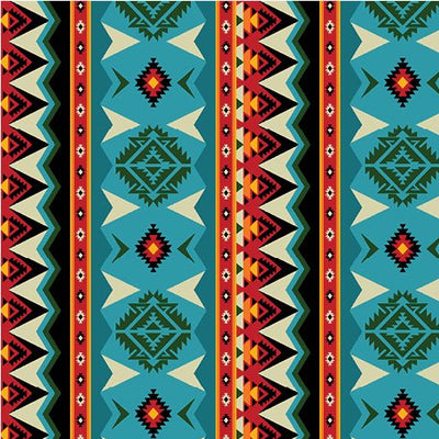 Spirit Trail 53267 - Turquoise and Red 100% Cotton Designer