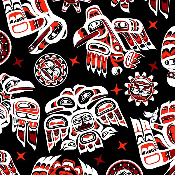 Raven 550 - Black/Red 100% Cotton Designer