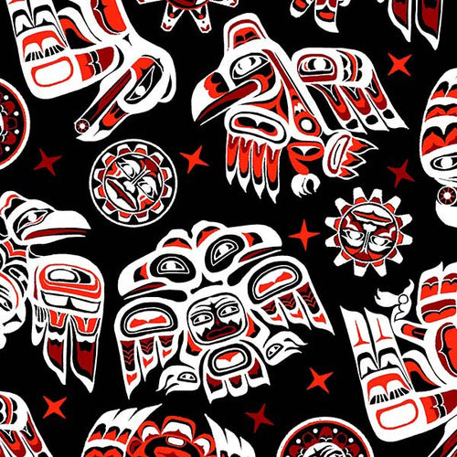 Raven 550 - Black/Red 100% Cotton Designer