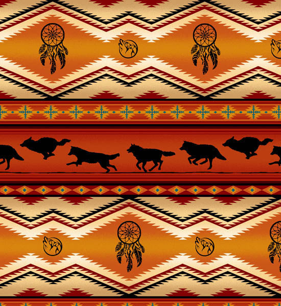 Wolf Stripe 556 - Terracotta 100% Cotton Designer