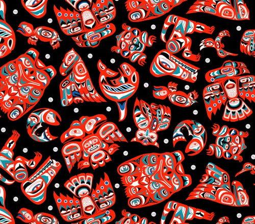 Aida 585 - Black/multi 100% Cotton Designer