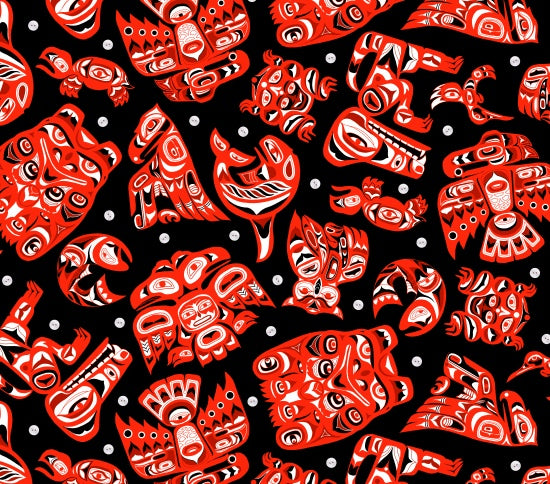 Aida 585 - Black/Red 100% Cotton Designer