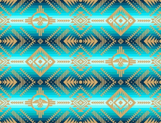 Thunderbird 647 - Turquoise 100% Cotton Designer