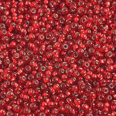 Preciosa Seedbead 10/0 - SB01284 Silverlined Light Red