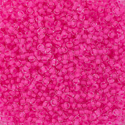 Preciosa Seedbead 10/0 - SB01517 Crystal Colorlined Neon Pink