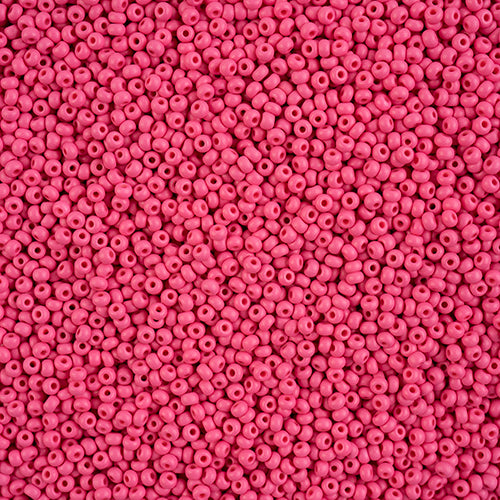 Preciosa Seedbead 10/0 - SB42132 Chalk PermaLux Dyed Fuchsia Matt