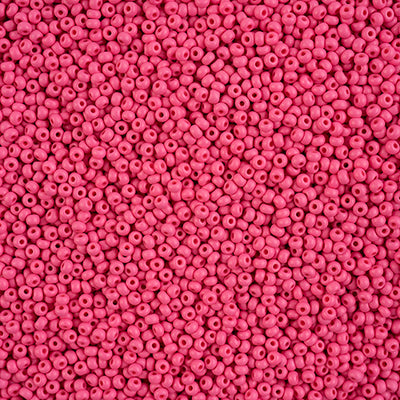 Preciosa Seedbead 10/0 - SB42132 Chalk PermaLux Dyed Fuchsia Matt
