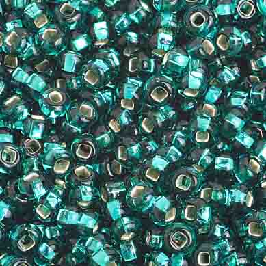 Preciosa Seedbead 8/0 - SB01011 Silverlined Teal Green