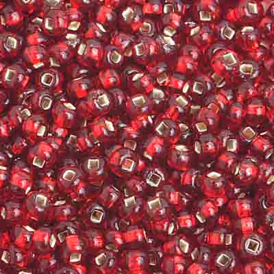 Preciosa Seedbead 8/0 - SB01015 Silverlined Red