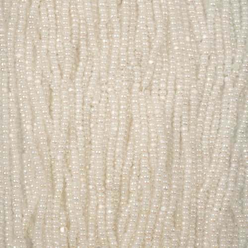 Preciosa Seedbead Charlotte 11/0 - SB7082SH Opaque Iris Pearl White