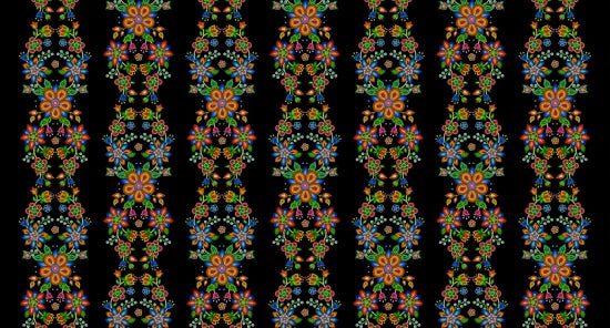 beaded braided flower 668 - Black 100% Cotton Designer