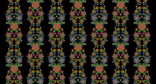 beaded braided flower 668 - Black 100% Cotton Designer