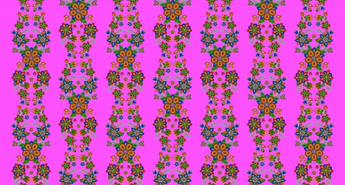 beaded braided flower 668 - Magenta 100% Cotton Designer