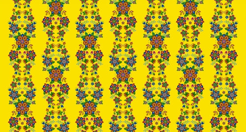 beaded braided flower 668 - Yellow 100% Cotton Designer