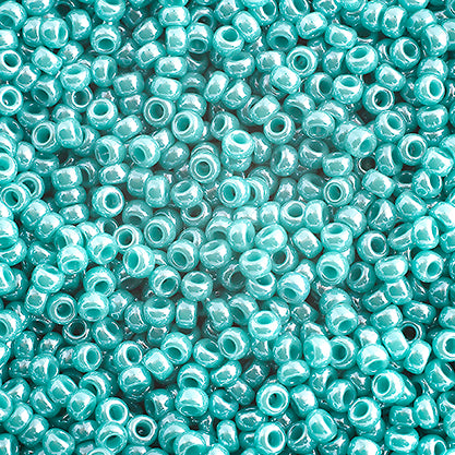 Miyuki Seed Beads 15/0 - SB0435 Turquoise Green Opaque Luster Galvanized