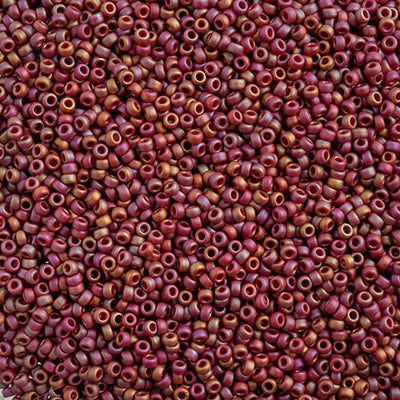 Miyuki Seed Beads 15/0 - SB4696 Opaque Frosted Glazed Rainbow Pink Rosewood Matte AB