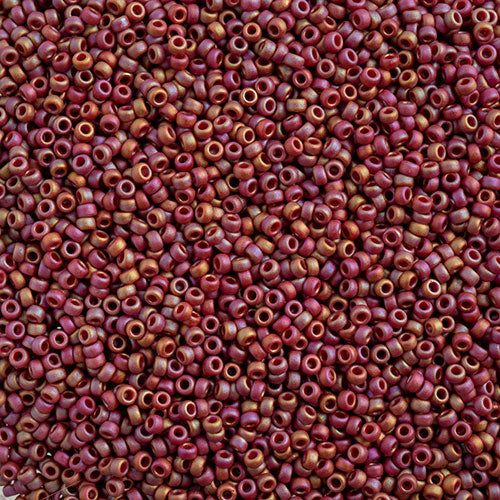 Miyuki Seed Beads 15/0 - SB4696 Opaque Frosted Glazed Rainbow Pink Rosewood Matte AB