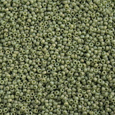 Miyuki Seed Beads 15/0 - SB4698 Opaque Frosted Glazed Rainbow Green Shamrock Matte AB