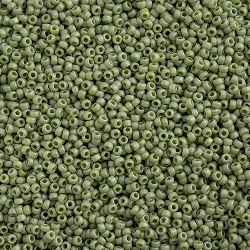 Miyuki Seed Beads 15/0 - SB4698 Opaque Frosted Glazed Rainbow Green Shamrock Matte AB