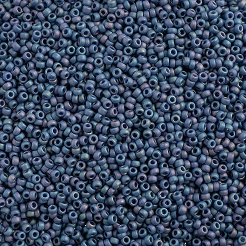 Miyuki Seed Beads 15/0 - SB4703 Opaque Frosted Glazed Rainbow Navy Blue Matte AB