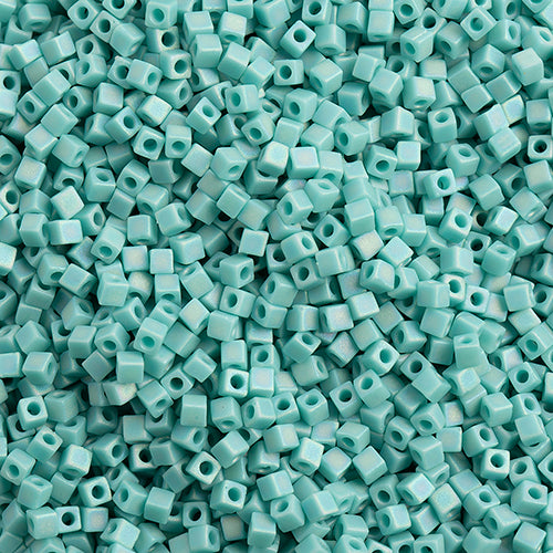 Miyuki Square Beads 1,8 mm - SQB0412FR Opaque Matte Turquoise Green AB