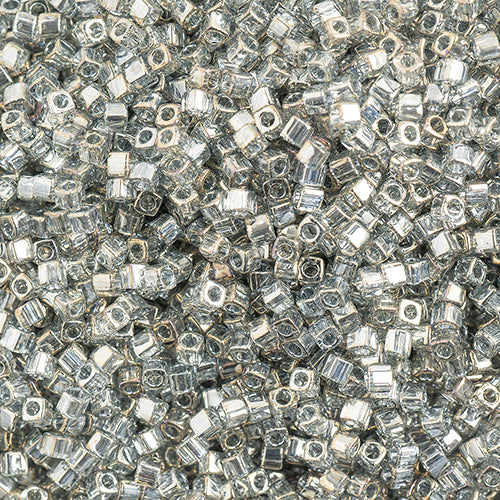 Miyuki Square Beads 1,8 mm - SQB1881 Transparent Silver Grey Gold Luster