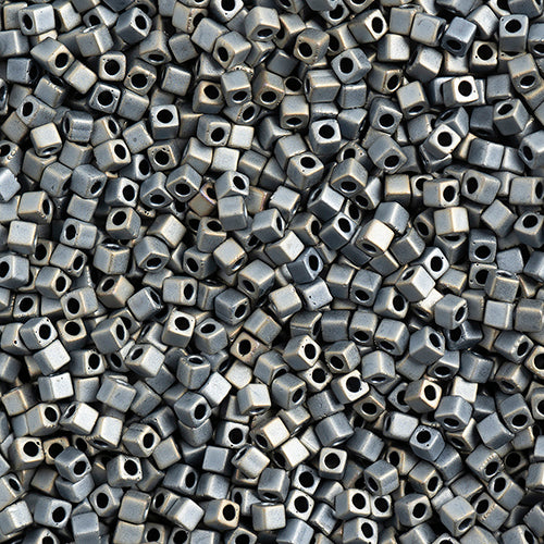 Miyuki Square Beads 1,8 mm - SQB2002 Opaque Dark Silver Grey AB Matte