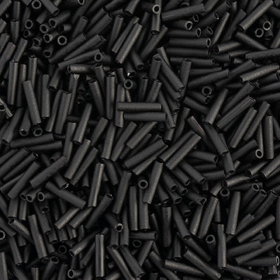 Miyuki Bugle Slender No.2 (6mm) - SLB0401F Opaque Black Matte