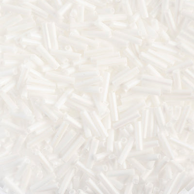 Miyuki Bugle Slender No.2 (6mm) - SLB0402FR Opaque White Matte