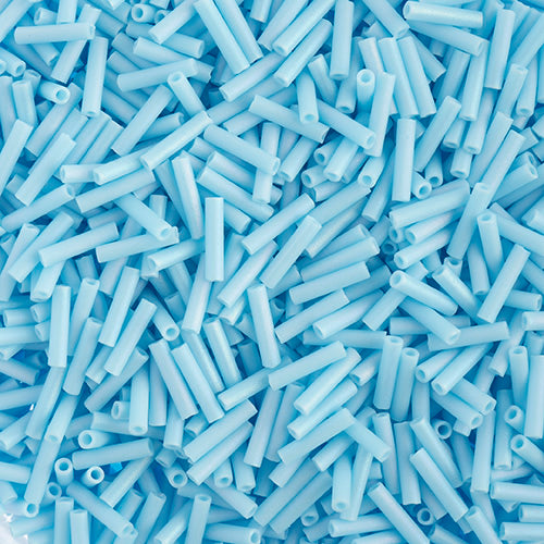 Miyuki Bugle Slender No.2 (6mm) - SLB0413FR Opaque Turquoise Blue AB Matte
